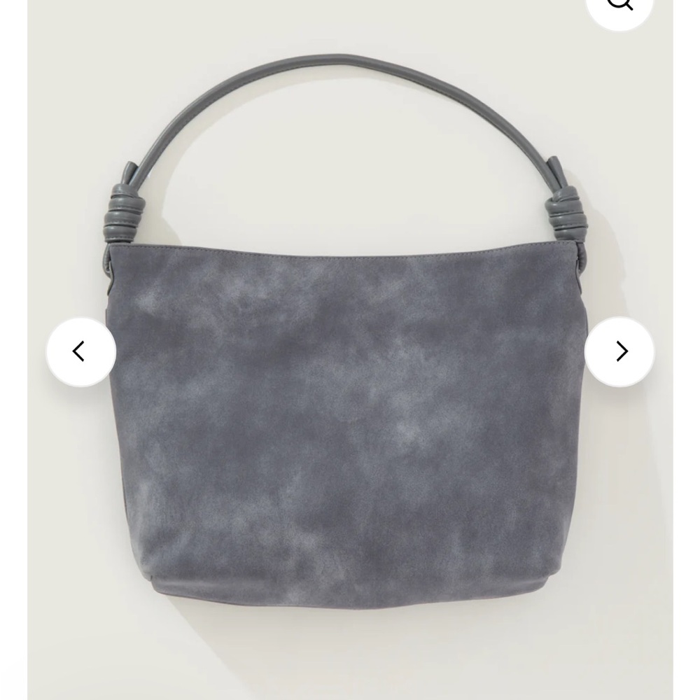Elegant Gray Suedette Women's Bag